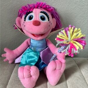 Abby Cadabby Sesame Street Plush Fairy Stuffed Doll With Yarn Wand 12”